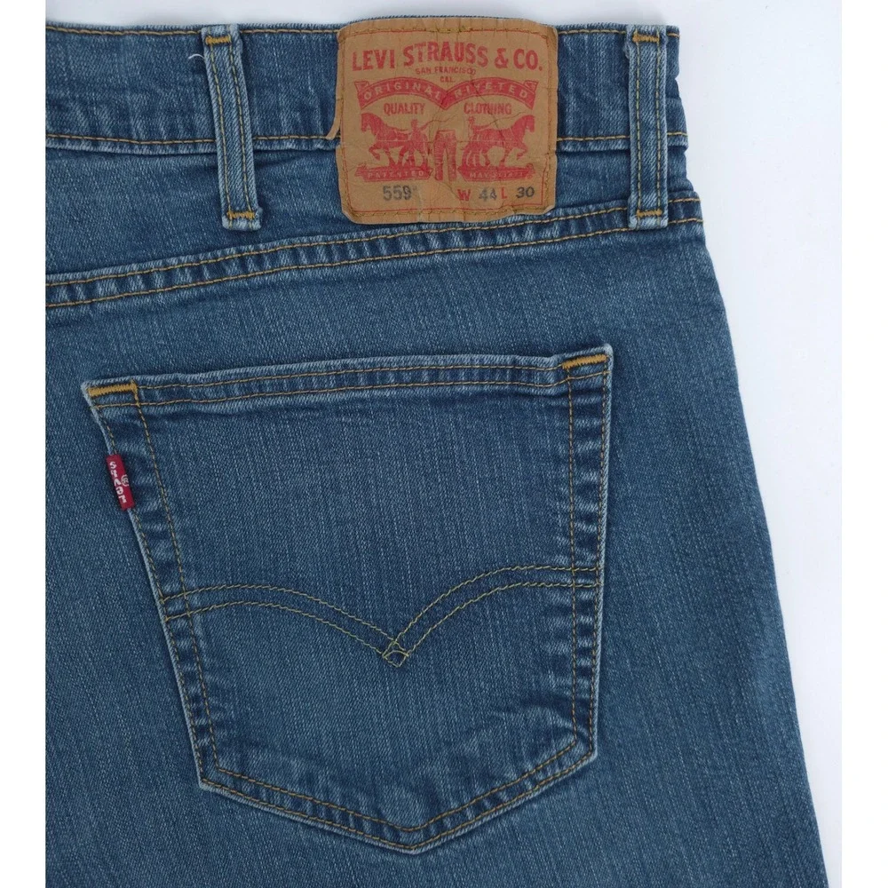Levi's Mens Jeans 559 Relaxed Straight 44x30 Blue‎ Medium Wash Denim